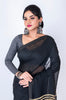 Morchari Bengal Jute Handloom Saree - Black - Distacart