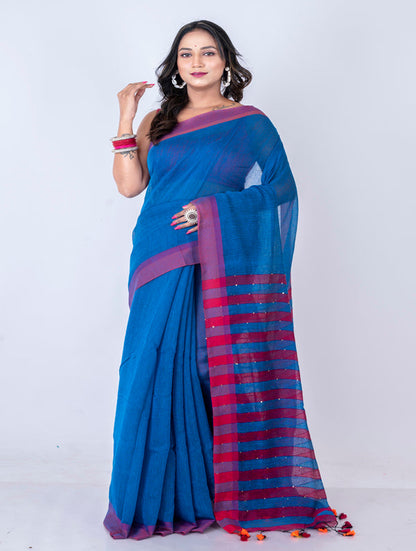 Morchari Bengal Handloom Cotton By Cotton Saree - Multicolor - Distacart