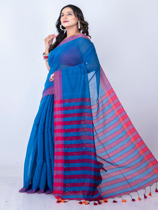 Morchari Bengal Handloom Cotton By Cotton Saree - Multicolor - Distacart