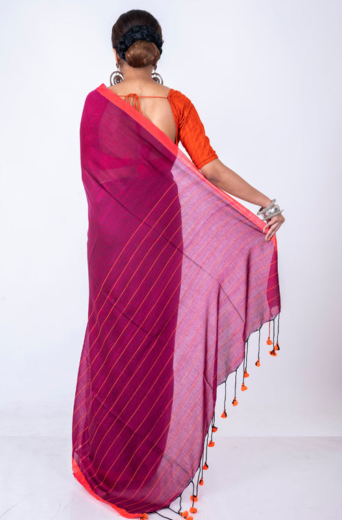 Morchari Bengal Handloom Cotton By Cotton Saree - Multicolor - Distacart