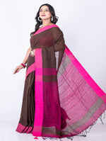 Thumbnail for Morchari Bengal Cotton / Cotton Saree - Magenta - Distacart
