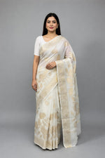 Thumbnail for Morchari Applique Work All Over Saree With Unstitched Blouse - Distacart