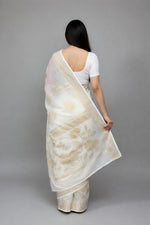 Thumbnail for Morchari Applique Work All Over Saree With Unstitched Blouse - Distacart