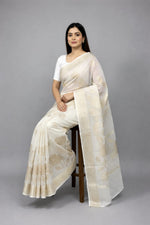 Thumbnail for Morchari Applique Work All Over Saree With Unstitched Blouse - Distacart