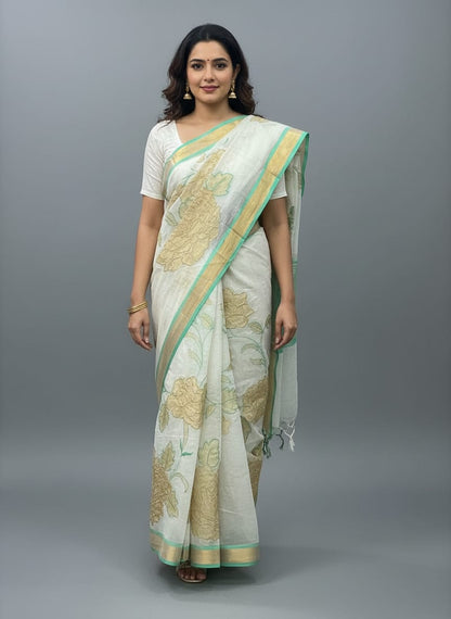 Morchari Applique Work With Thread Work With Unstitched Blouse - Distacart