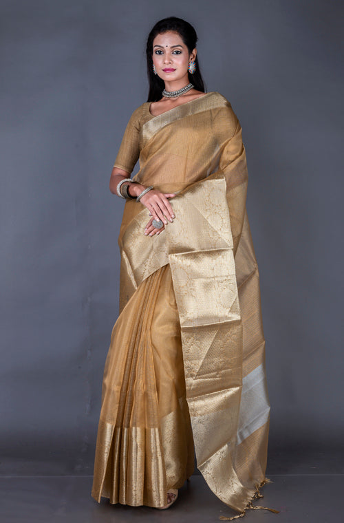 Morchari Baranasi Kota Zari Saree - Gold - Distacart