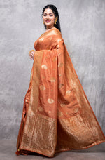 Thumbnail for Morchari Pure Dola Silk Saree - Brown - Distacart