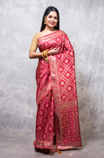 Thumbnail for Morchari Pure Dola Silk Saree - Maroon - Distacart