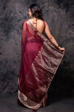 Thumbnail for Morchari Organza Saree - Brown - Distacart