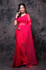 Morchari Organza Saree With Plain Blouse - Red - Distacart
