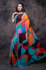 Thumbnail for Morchari Georgette Saree With Digital Print - Multicolor - Distacart