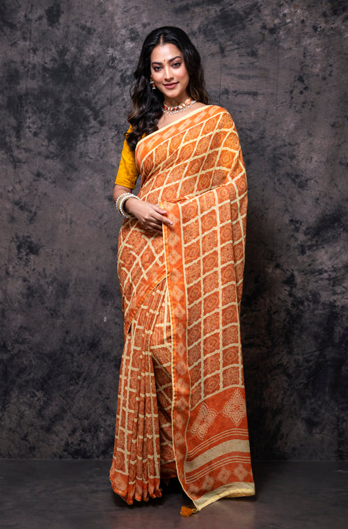 Morchari Georgette Saree With Digital Print - Multicolor - Distacart