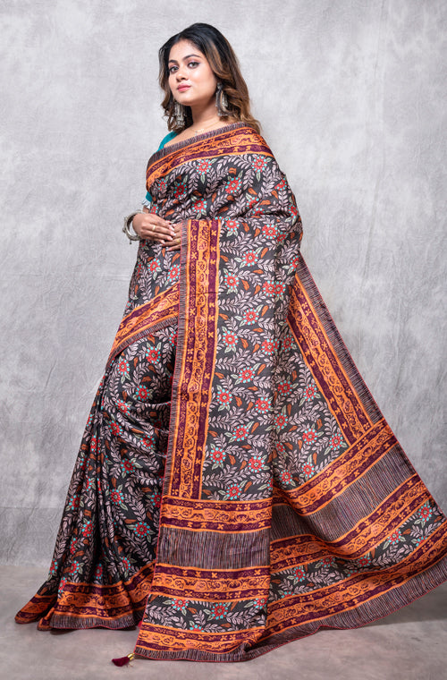 Morchari Pure Opara Saree Digital Print - Multicolour - Distacart