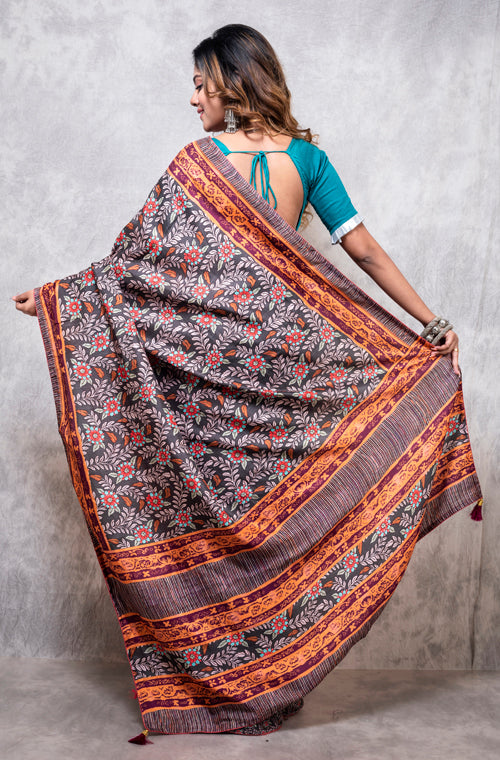 Morchari Pure Opara Saree Digital Print - Multicolour - Distacart
