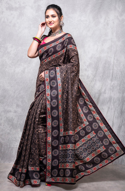 Morchari Pure Opara Saree Digital Print - Multicolour - Distacart