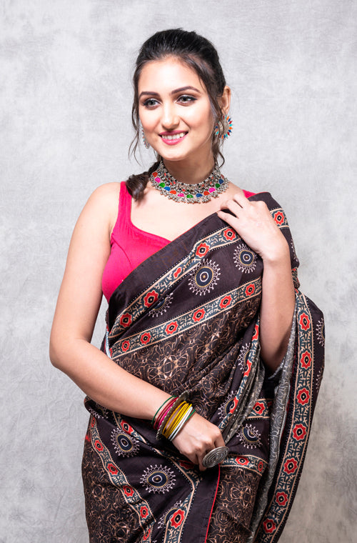 Morchari Pure Opara Saree Digital Print - Multicolour - Distacart