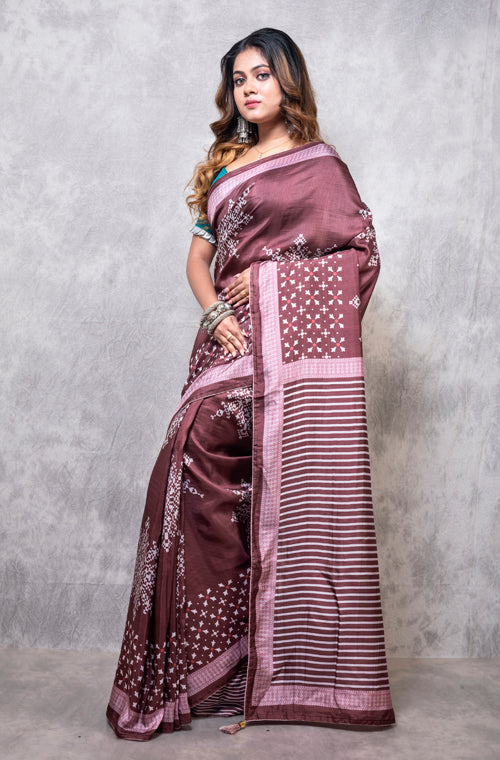Morchari Pure Dola Silk Saree Digital Print - Multicolour - Distacart