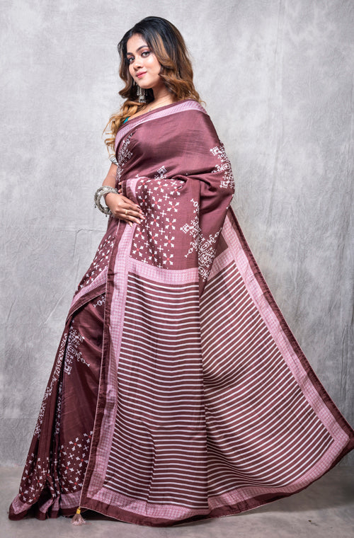 Morchari Pure Dola Silk Saree Digital Print - Multicolour - Distacart