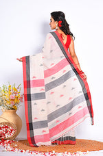 Thumbnail for Morchari Bengal Handloom Linin Saree - Off White - Distacart