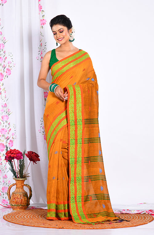 Morchari Cotton Handloom Saree - Multicolour - Distacart