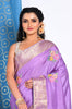 Morchari Heavy Embroidery Saree - Purple - Distacart