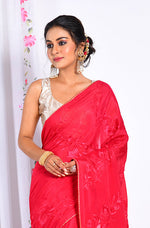 Thumbnail for Morchari Heavy Embroidery Saree - Maroon - Distacart