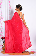 Thumbnail for Morchari Heavy Embroidery Saree - Maroon - Distacart