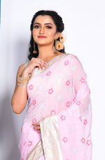 Thumbnail for Morchari Heavy Embroidery Saree - Light Pink - Distacart