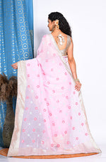 Thumbnail for Morchari Heavy Embroidery Saree - Light Pink - Distacart