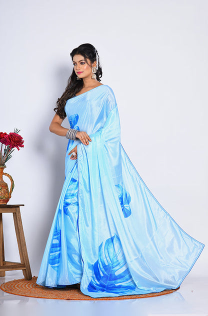 Morchari Semi Digital Print Saree - Multicolour - Distacart