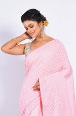 Thumbnail for Morchari Baranasi Heavy Zari Saree - Peach - Distacart