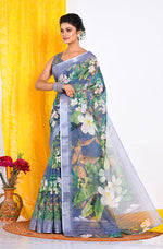 Thumbnail for Morchari Semi Digital Print Saree - Multicolour - Distacart
