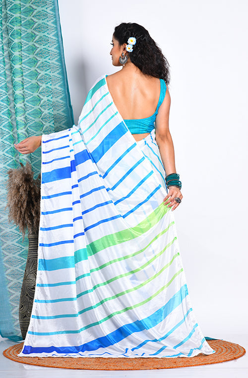 Morchari Semi Digital Print Saree - Multicolour - Distacart