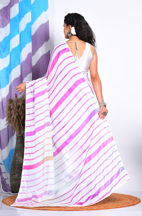 Morchari Semi Digital Print Saree - Multicolour - Distacart