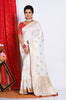 Morchari Pure Dola Silk Saree - White - Distacart