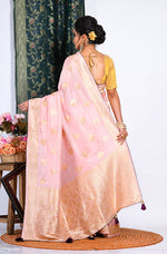 Thumbnail for Morchari Pure Dola Silk Saree - Peach - Distacart