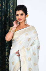 Thumbnail for Morchari Pure Dola Silk Saree - Light Green - Distacart