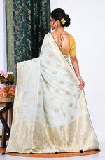 Thumbnail for Morchari Pure Dola Silk Saree - Light Green - Distacart