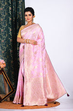 Thumbnail for Morchari Pure Dola Silk Saree - Light Pink - Distacart