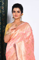 Thumbnail for Morchari Pure Russian Silk Saree - Peach - Distacart