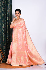 Thumbnail for Morchari Pure Russian Silk Saree - Peach - Distacart