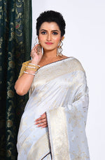 Thumbnail for Morchari Pure Russian Silk Saree - Grey - Distacart