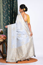 Thumbnail for Morchari Pure Russian Silk Saree - Grey - Distacart