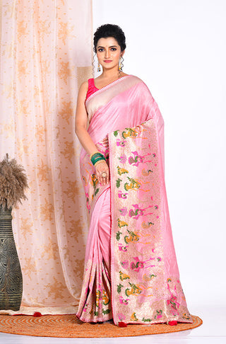Morchari Pure Russian Silk Saree - Rust - Distacart