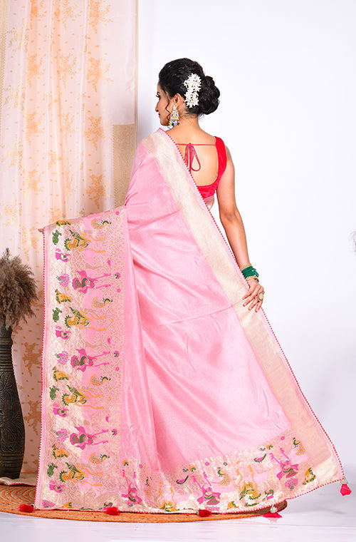 Morchari Pure Russian Silk Saree - Rust - Distacart