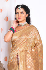 Thumbnail for Morchari Pure Russian Silk Saree - Brown - Distacart