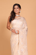Thumbnail for Morchari Kota Embroidery Saree - Beige - Distacart