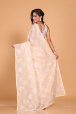 Thumbnail for Morchari Kota Embroidery Saree - Beige - Distacart