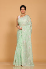 Thumbnail for Morchari Kota Embroidery Saree - Green - Distacart