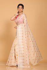 Thumbnail for Morchari Kota Embroidery Saree - Beige - Distacart